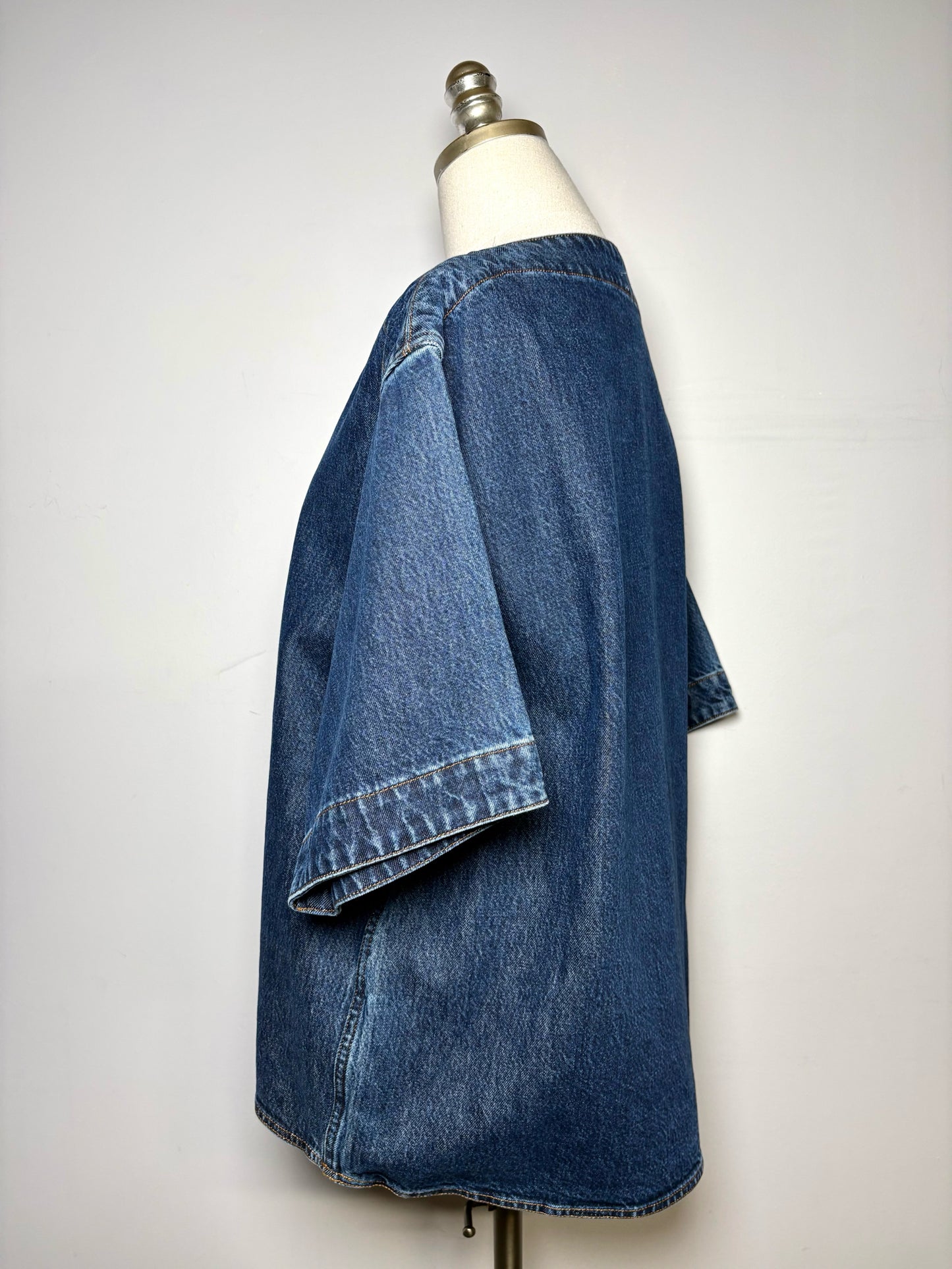 Women Size 40 Toteme Dark Blue Denim 100% Organic Cotton Pre-owned Top