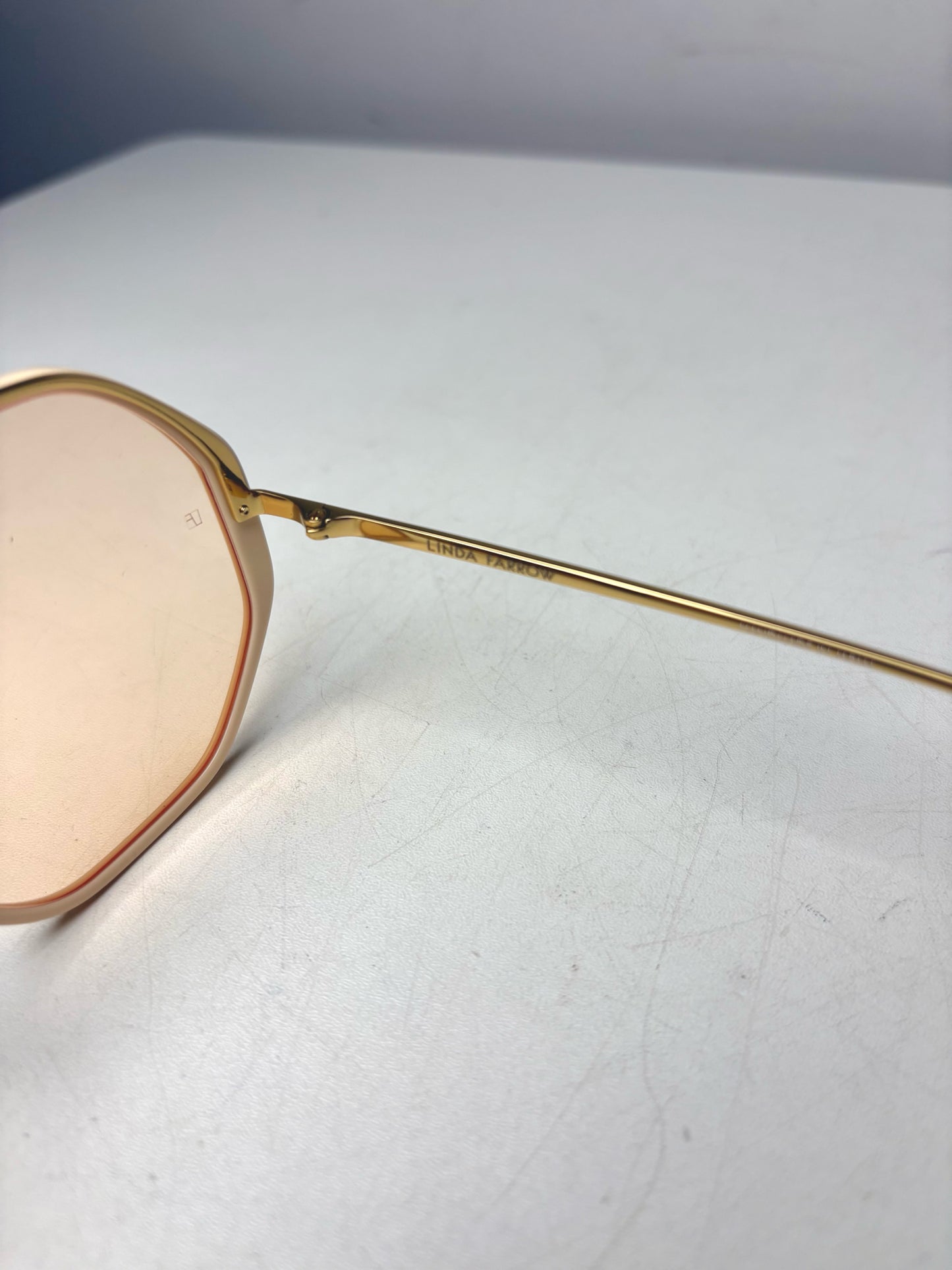 Linda Farrow Alona Sunglasses NWOT Peach Acetate, Titanium Sunglasses