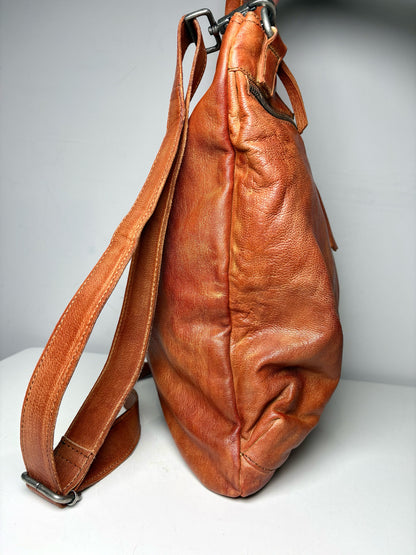Carbon 2 Cobalt Solid Leather Pre-owned Caramel Tote/Satchel