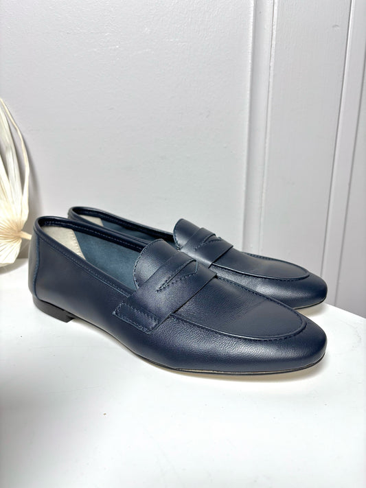 W Shoe Size 39 (8.5 US) Michele Lopriore Blue Leather Paola Loafers