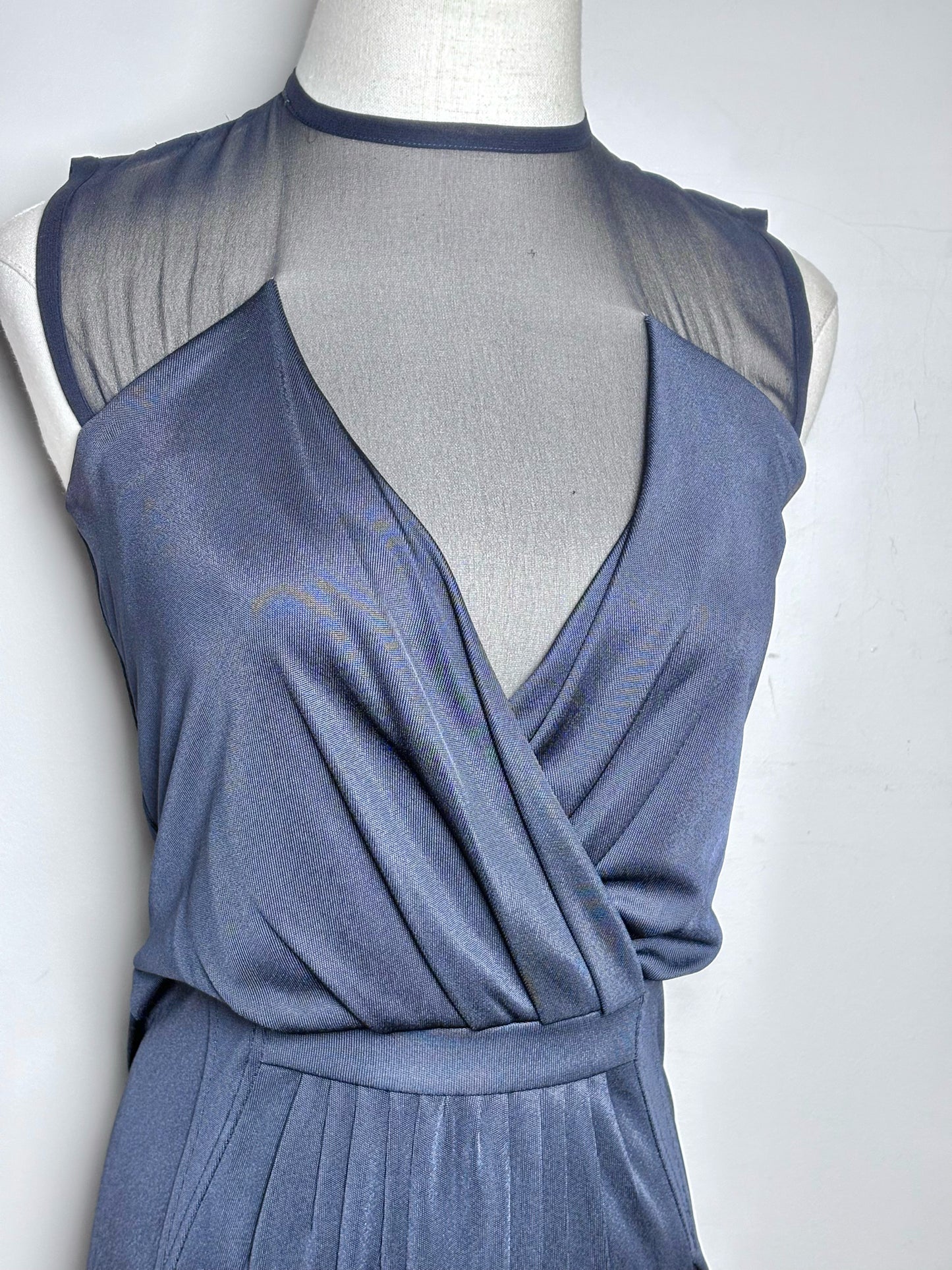 Women Size 40 (0 - 4 US) Givenchy Navy Blue Solid Women's Pure Viscose Dress