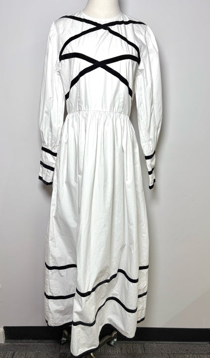 Women Size 10 batsheva White Solid Cotton Dress