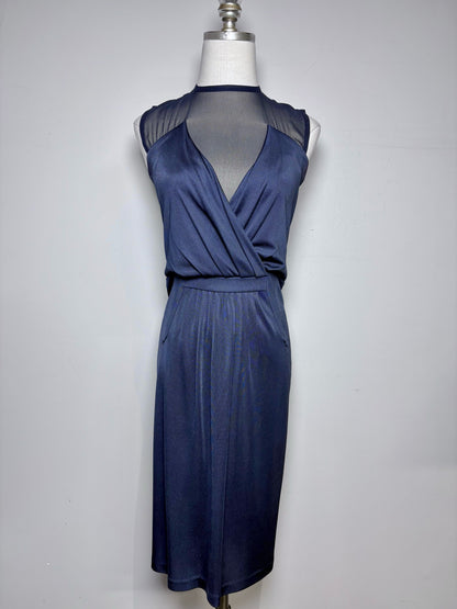 Women Size 40 (0 - 4 US) Givenchy Navy Blue Solid Women's Pure Viscose Dress