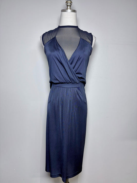 Women Size 40 (0 - 4 US) Givenchy Navy Blue Solid Women's Pure Viscose Dress