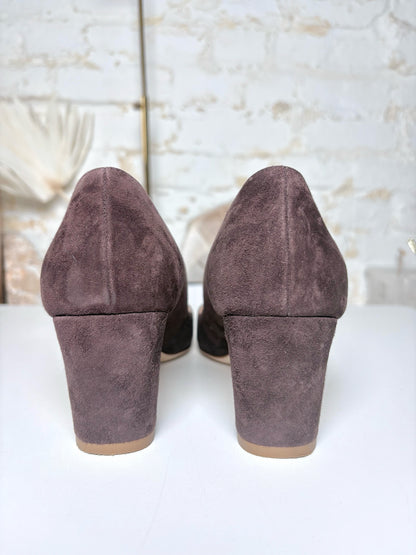 W Shoe Size 38.5 Rupert Sanderson Dark Brown Suede Pre-owned Pump