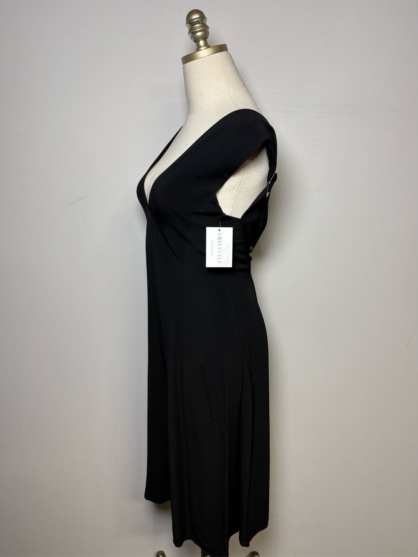 Women Size 2 (S) Derek Lam Black Wide Leg Romper