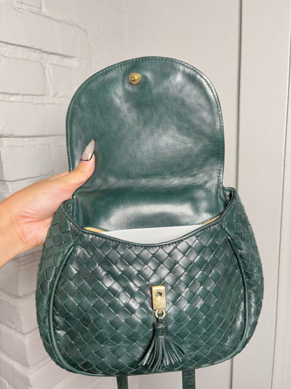 Leather Bottega Veneta Weave Vintage Green Small Purse