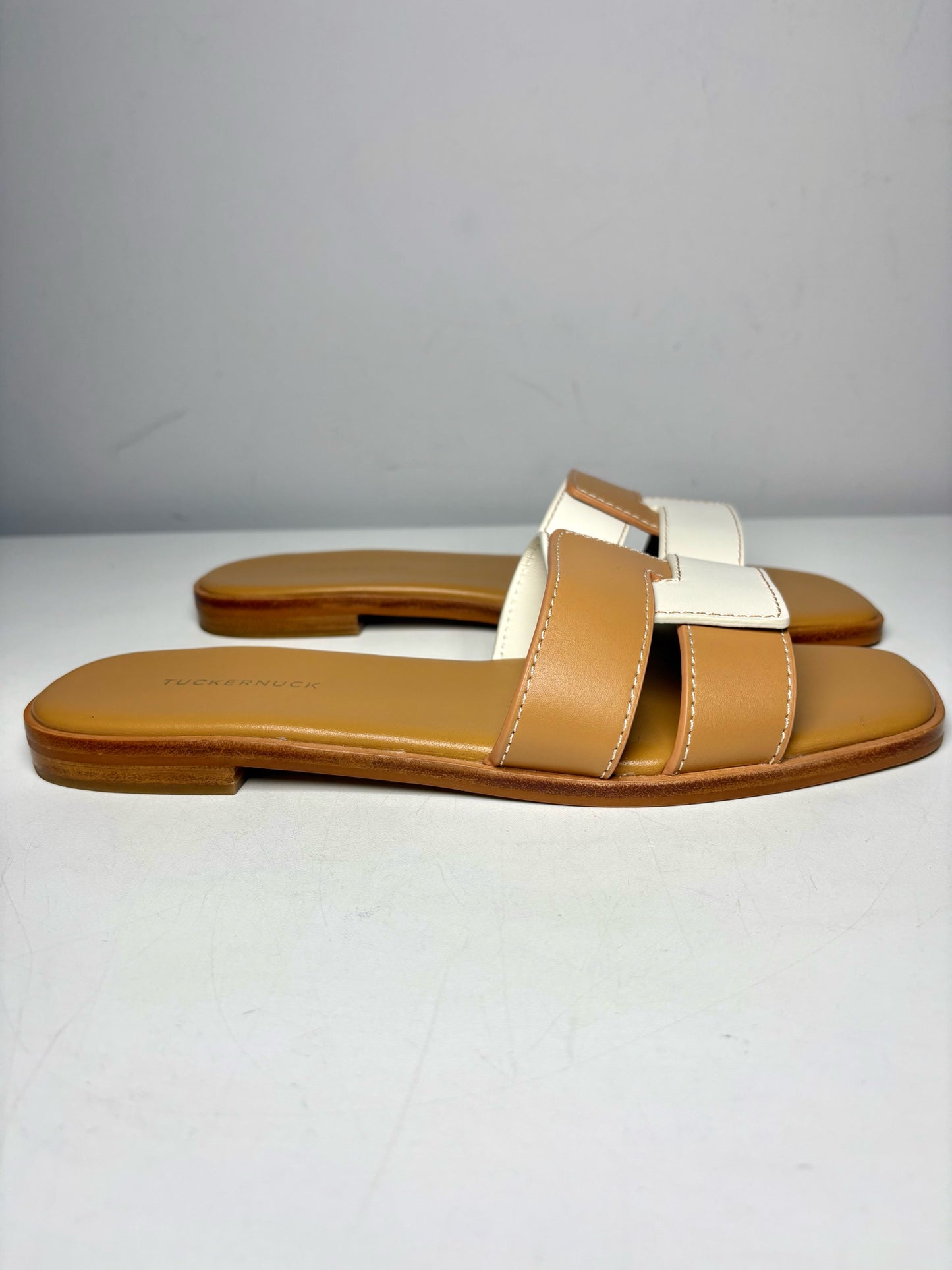 W Shoe Size 9 Tuckernuck Cognac & White Muse Leather Sandals
