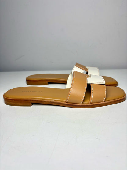 W Shoe Size 9 Tuckernuck Cognac & White Muse Leather Sandals
