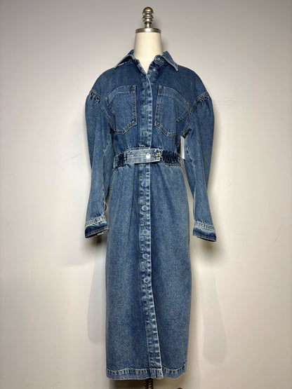Women Size 36 (4, Small) Remain Birger Christensen Blue Denim Cotton NWT Dress