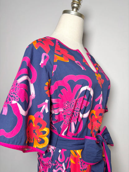 Women Size M Frances Valentine Navy Floral Cotton NWT Dress