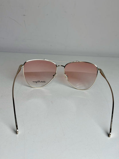 Salvatore Ferragamo Aviator Women's Pre-owned, NWOT Gold Tone Metal Sunglasses
