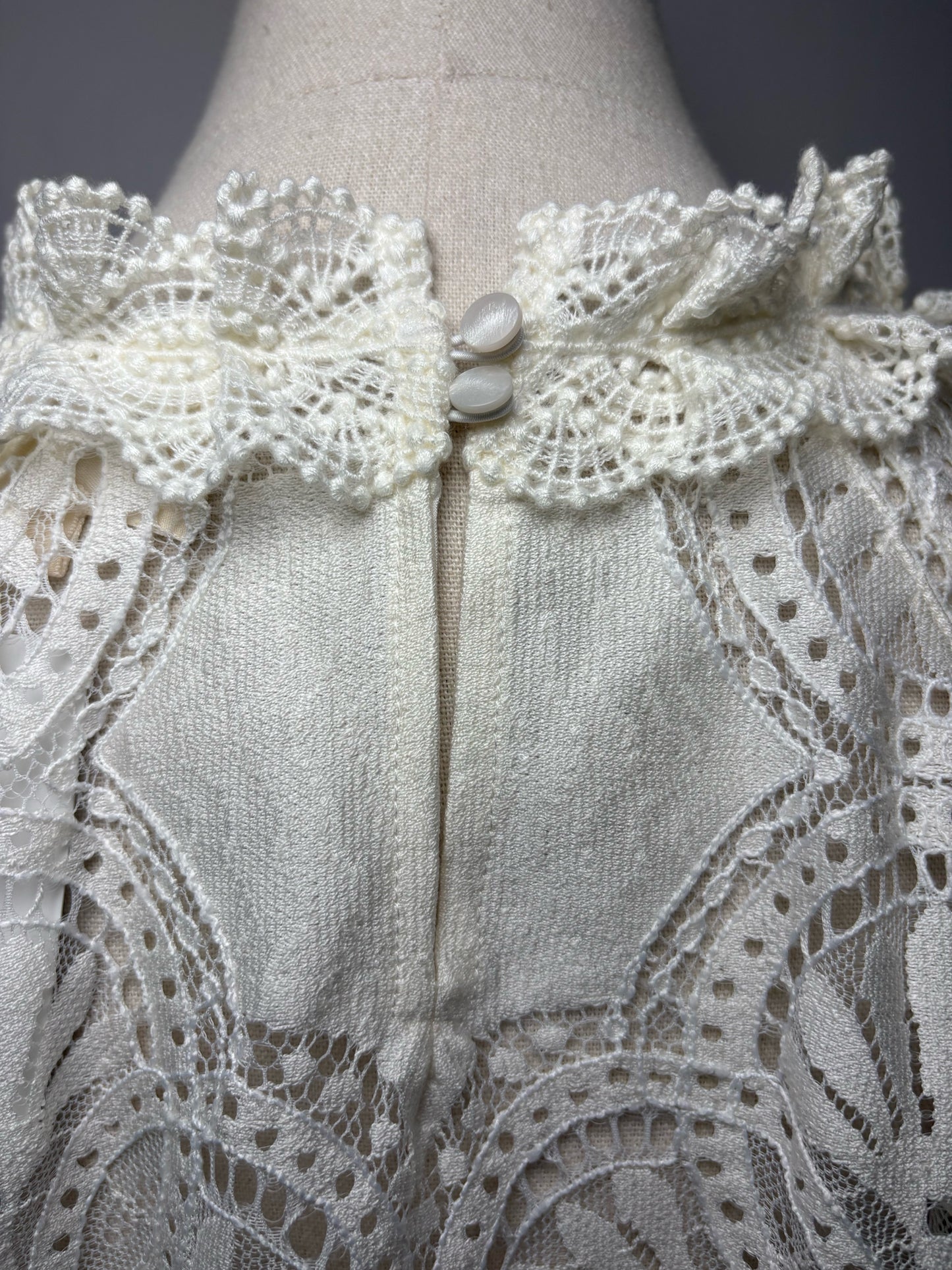 Women Size 44 Sézane Bianca White Lace Cotton Blend Pre-Owned Blouse