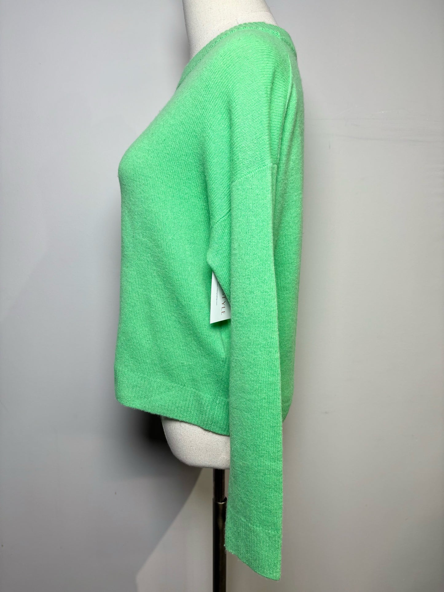 Women Size M Allude Mint Green Solid Cashmere Sweater