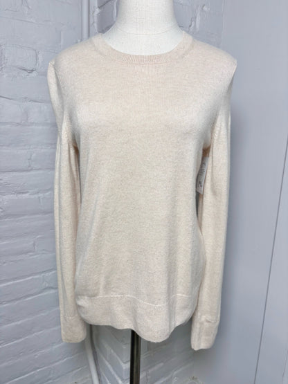 Women Size S Naadam Cream Solid Cashmere Sweater