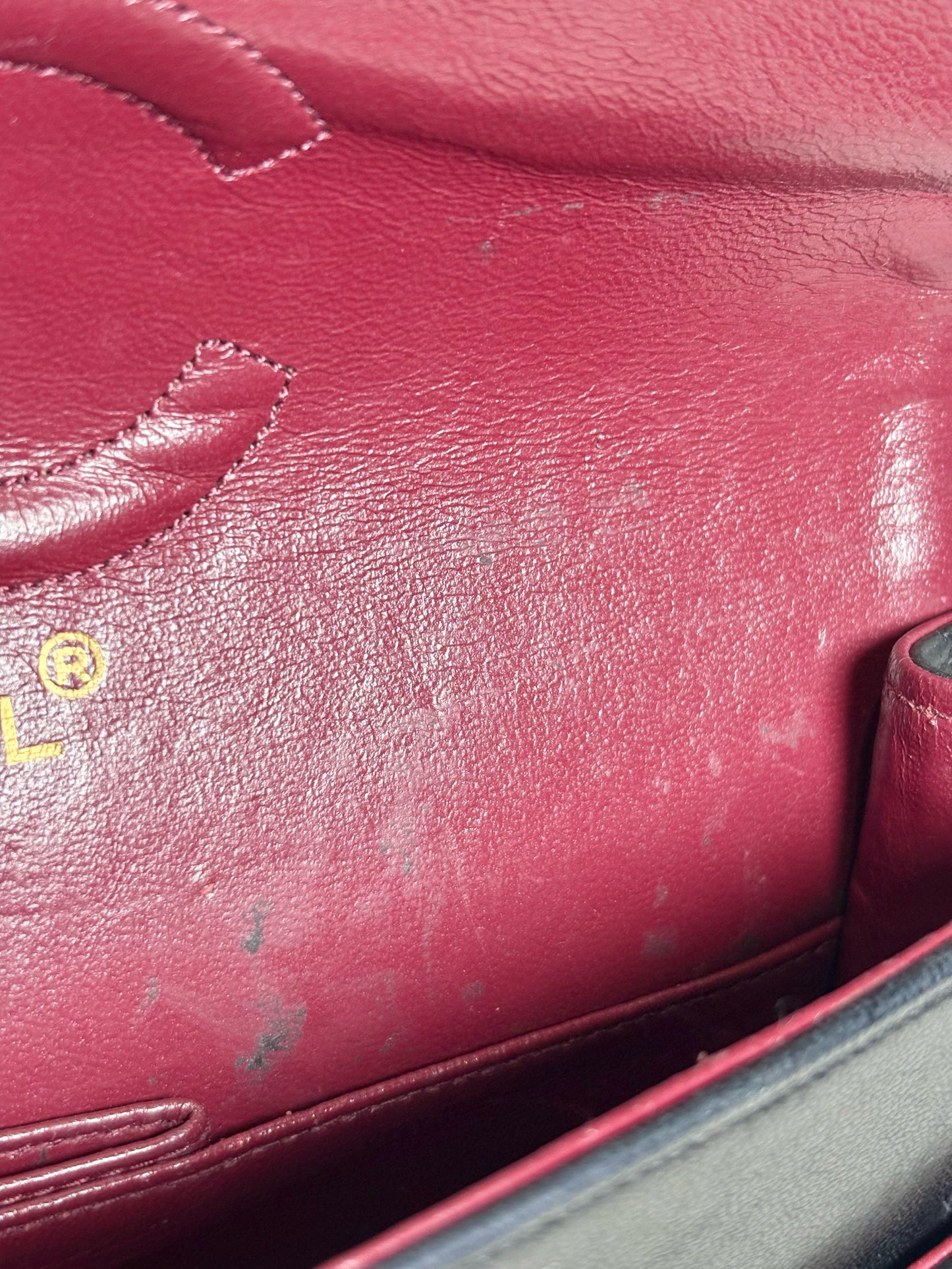 Chanel Quilted Vint Leather DoubleFlap Series 0 24K Gold-Plated Pre-owned Bag