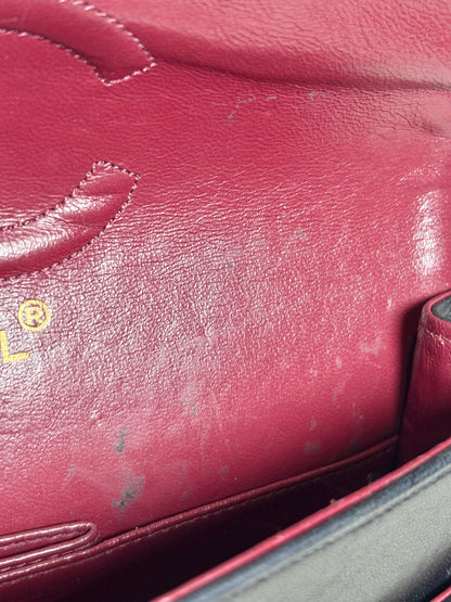 Chanel Quilted Vint Leather DoubleFlap Series 0 24K Gold-Plated Pre-owned Bag