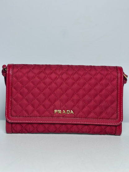 Prada Nylon Pre-owned Red Small Wallet