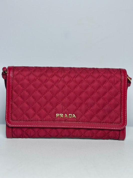 Prada Nylon Pre-owned Red Small Wallet