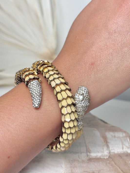 Enamel No Label Snake Scales Crystal Bracelet