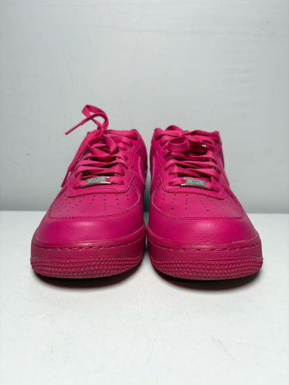 Women's Shoe Size 10 Nike Air Force 1 Fuchsia Pink Leather Pre-Owned Low-Top Sneakers