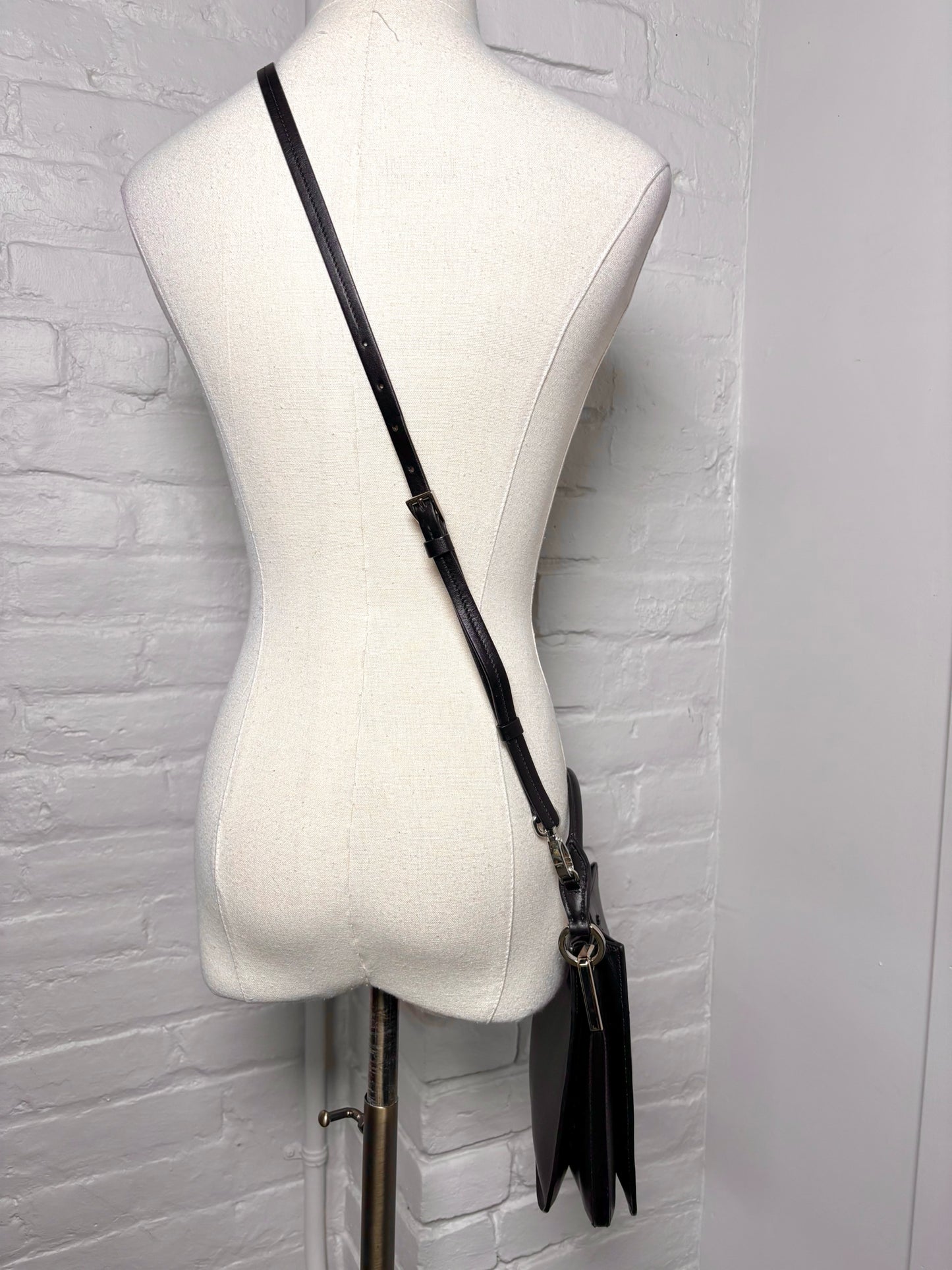 Prada Solid Leather Black City Calf Leather Margit Purse