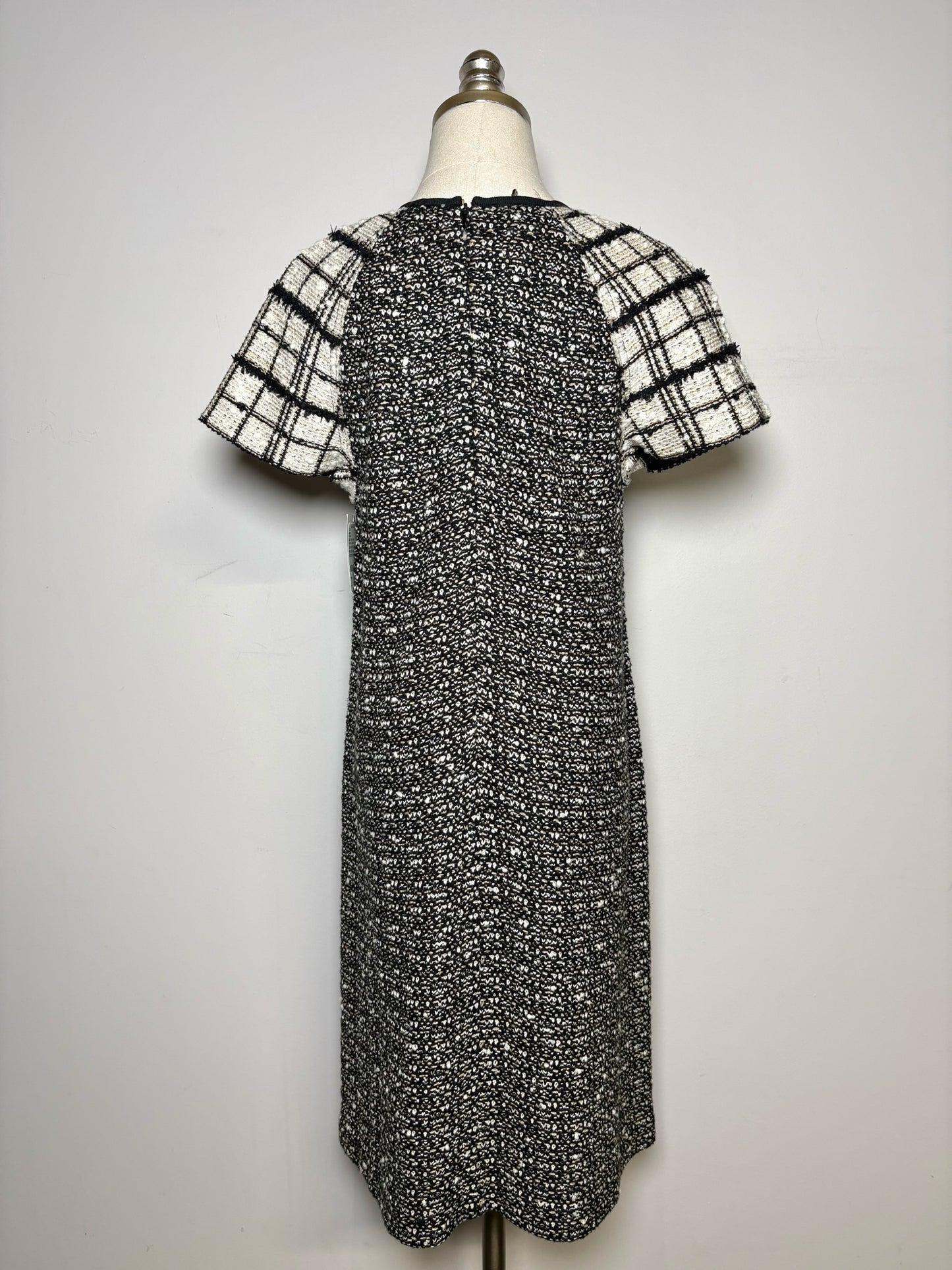 St. John Black, White Tweed A-line Dress