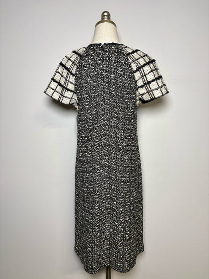 St. John Black, White Tweed A-line Dress