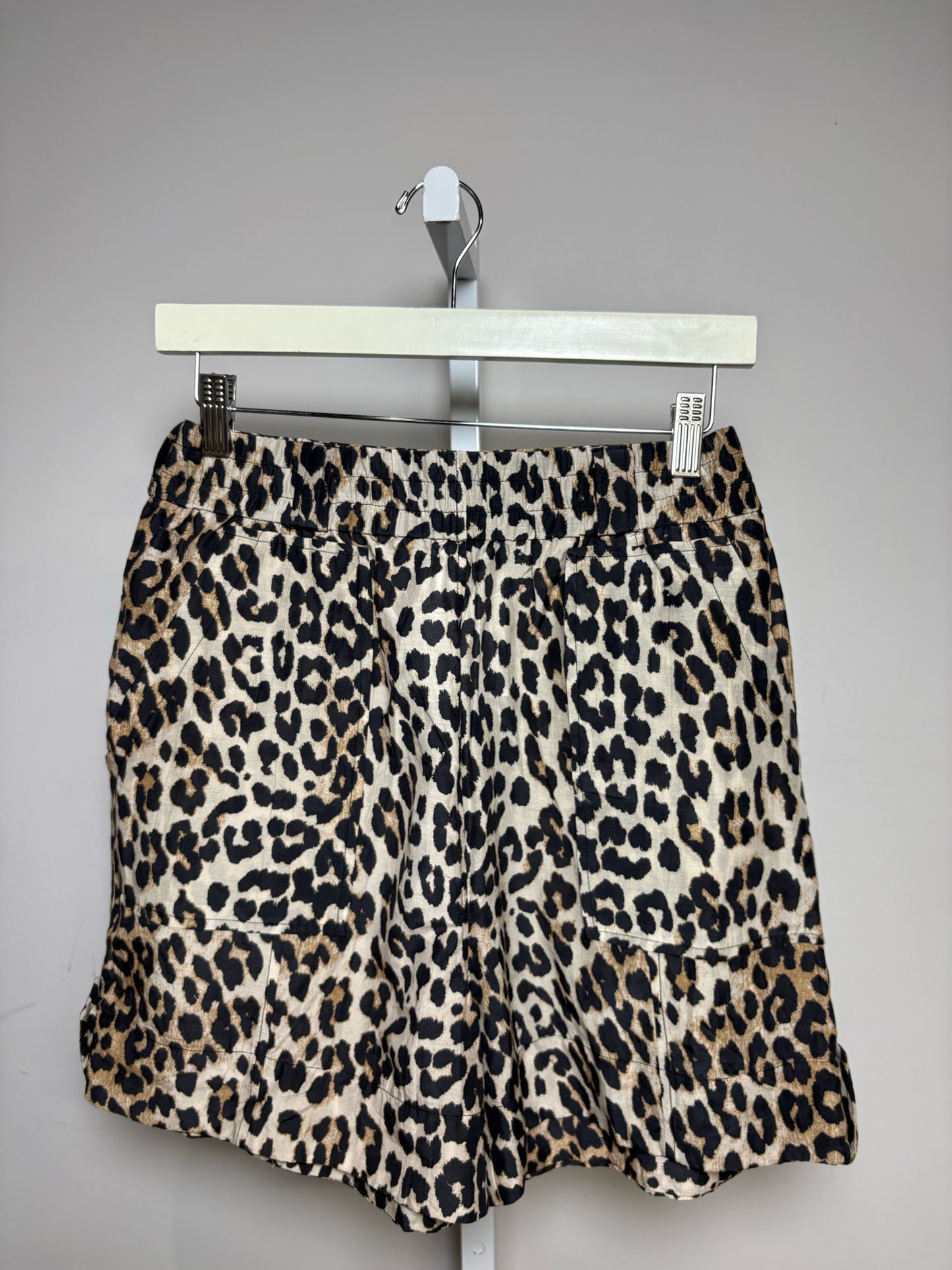 Women Size 42 (L US) GANNI Multi-Color Animal Print Cotton Silk Pre-Owned Long Shorts