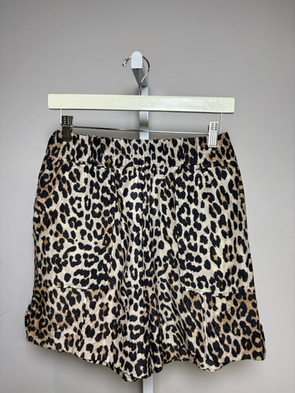 Women Size 42 (L US) GANNI Multi-Color Animal Print Cotton Silk Pre-Owned Long Shorts
