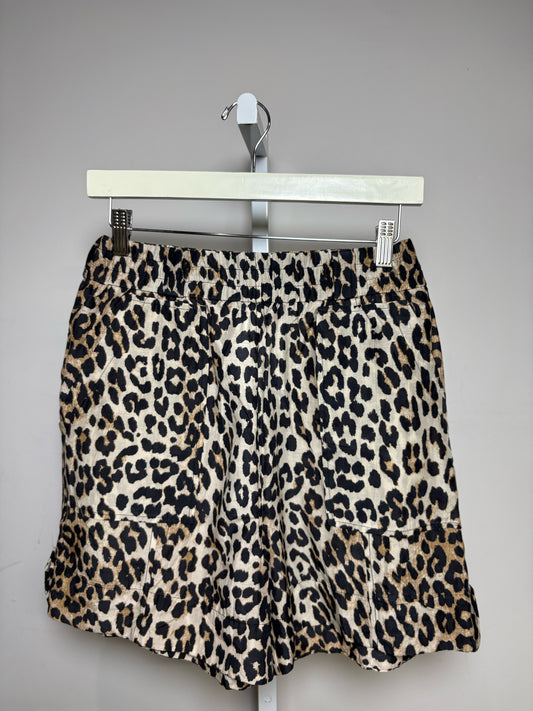 Women Size 42 (L US) GANNI Multi-Color Animal Print Cotton Silk Pre-Owned Long Shorts