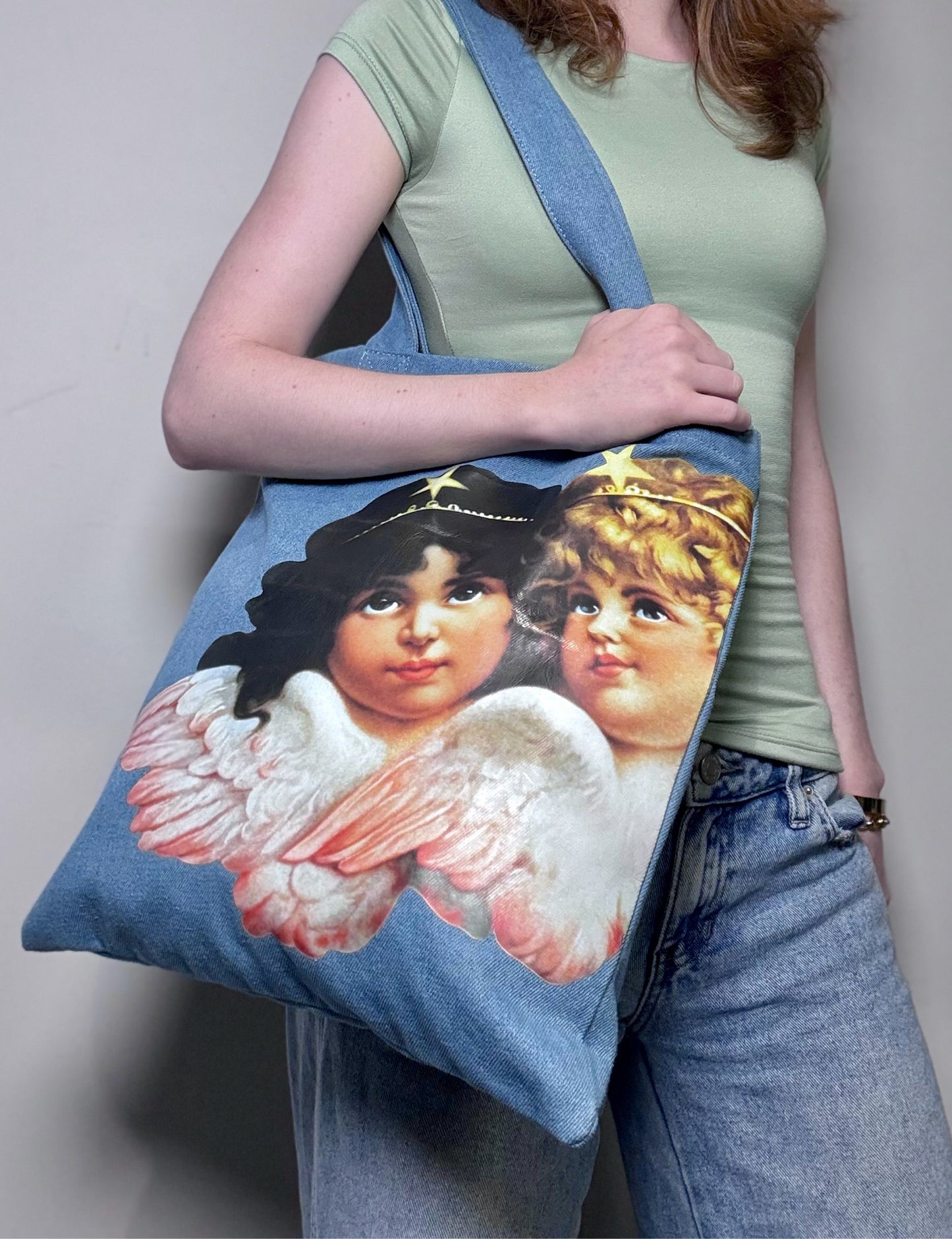 Women's Fiorucci Pre-owned Angels Denim Blue Tote Bag