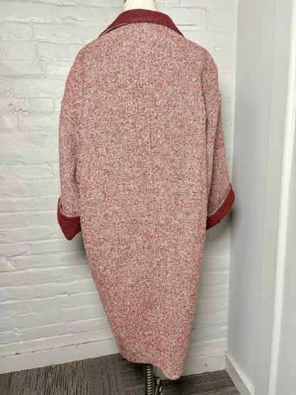 Women Size 48 (14 US) Loro Piana Burgundy Boucle Wool, Alpaca Coat