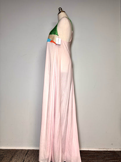 Women Size S Mara Hoffman Pink Solid w/Embroidery Midi Dress