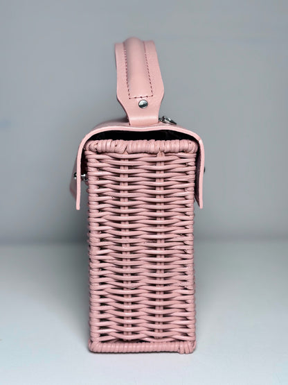 Wicker & Leather Wicker Wings Pre-owned Pink Small Purse