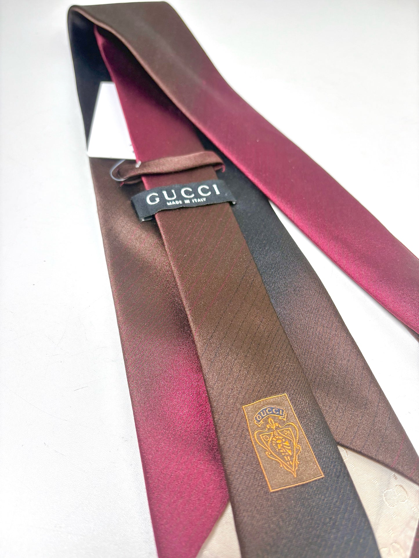 Gucci Wine Pure Silk Ombre Men's Tie