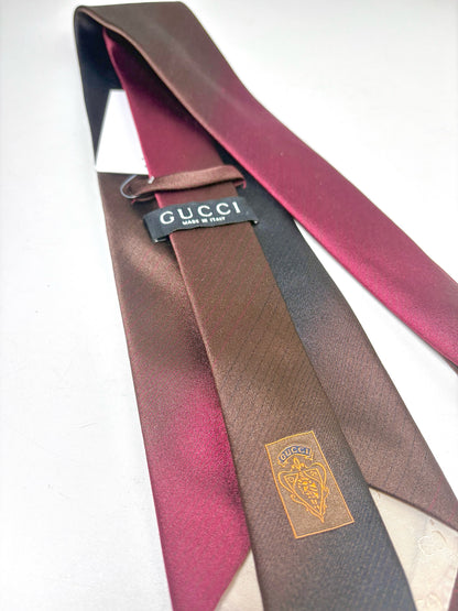 Gucci Wine Pure Silk Ombre Men's Tie