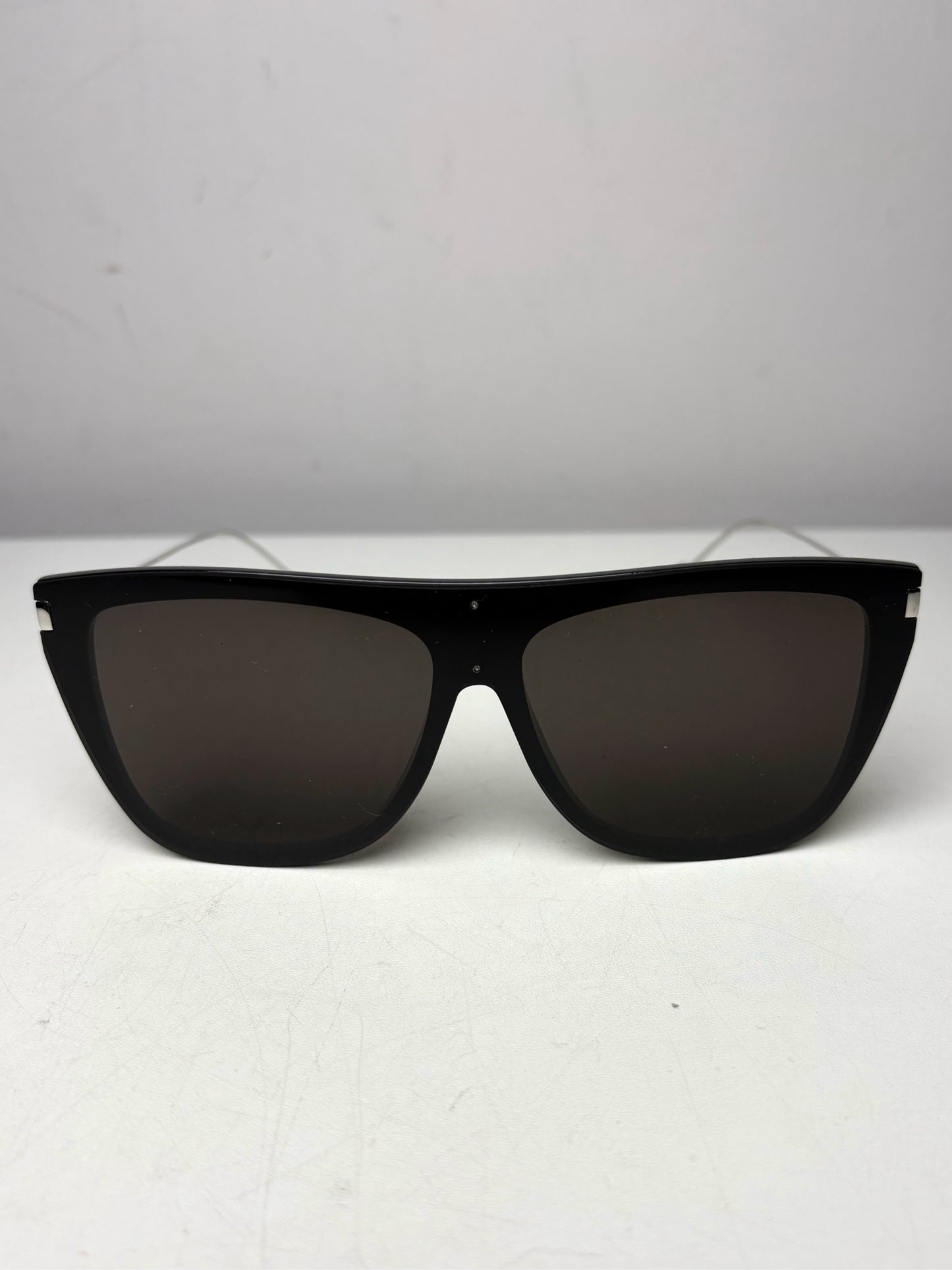 Saint Laurent Women's Pre-owned Black Acetate, Titanium Sunglasses