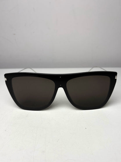 Saint Laurent Women's Pre-owned Black Acetate, Titanium Sunglasses
