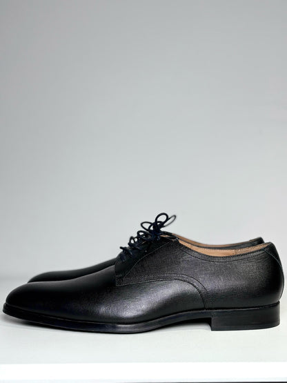 Hugo Boss Black Leather Solid Size 12 Cowhide Men's Shoes