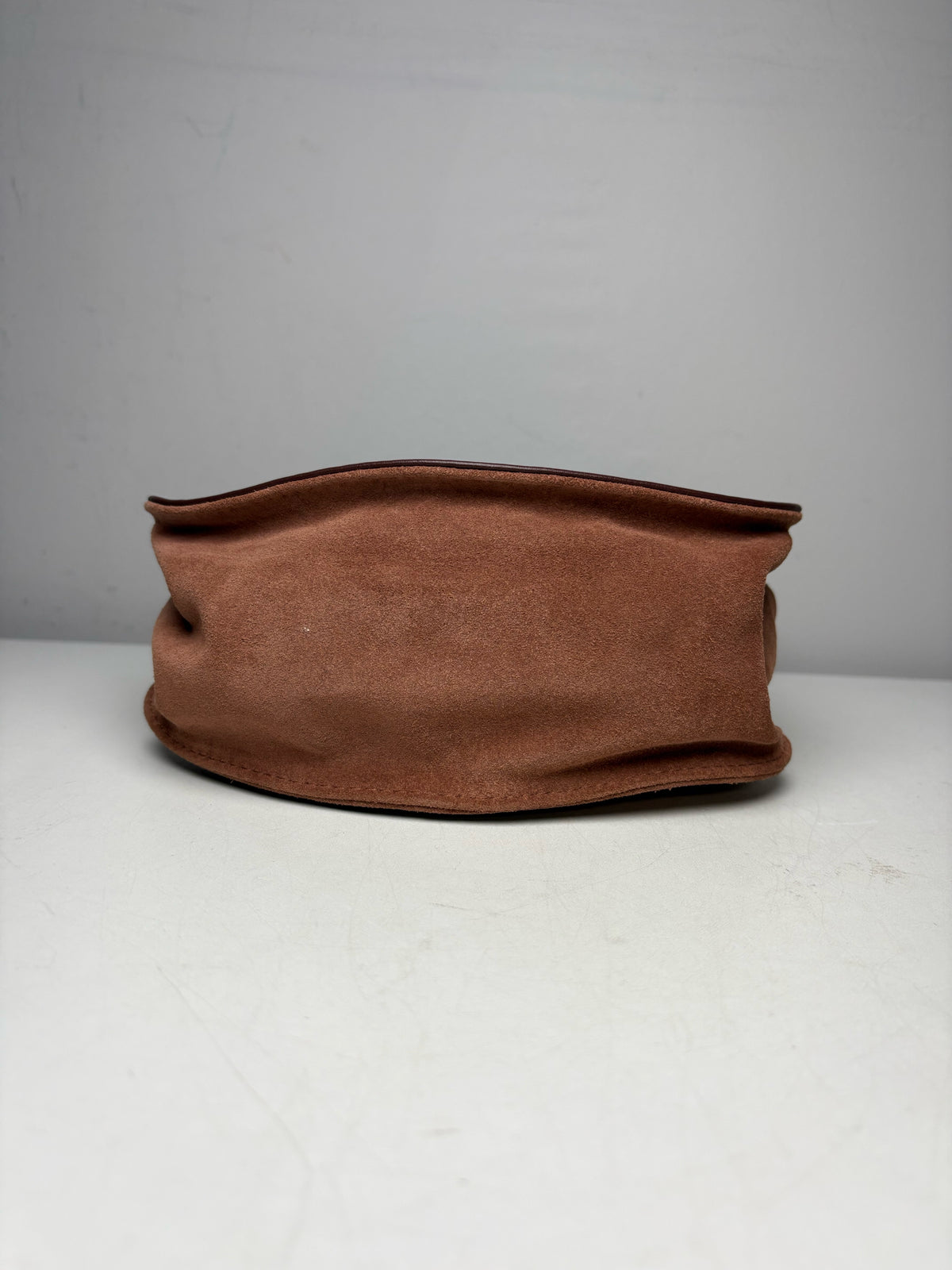 Women's See by Chloé Collins Small Auburn Leather Suede Pre-Owned Saddle Crossbody Bag