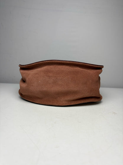 Women's See by Chloé Collins Small Auburn Leather Suede Pre-Owned Saddle Crossbody Bag