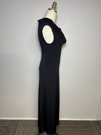 Women's Size S Issey Miyake Black Cowl Neck Rare Vintage 1990s Pre-Owned Floor-Length Dress