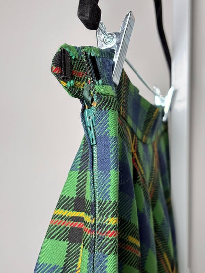 Women Size 42 ( 6 US) Saint Laurent Green Plaid Vintage Skirt