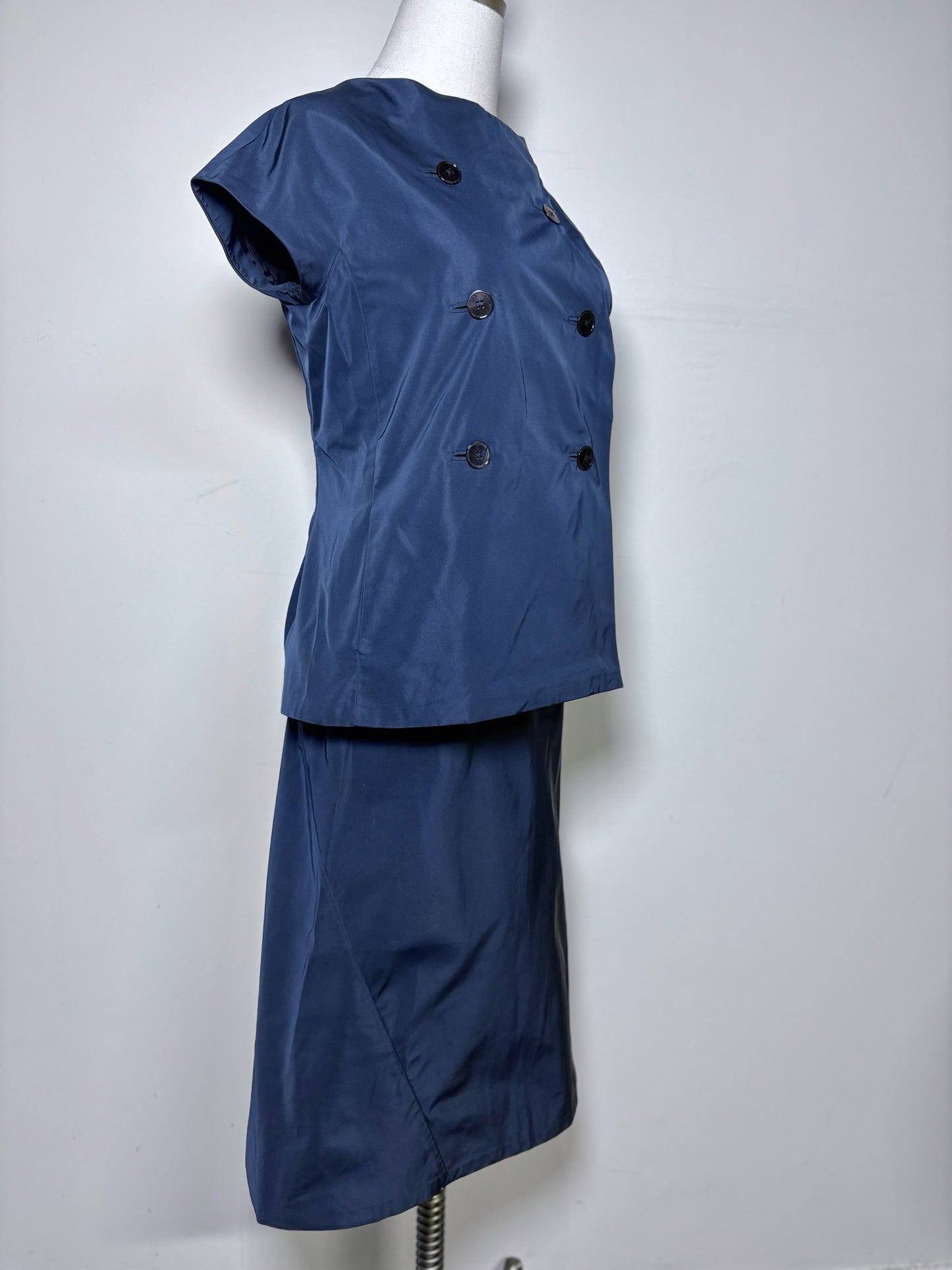 Women Size 36 (6 US) Jil Sander Navy Blue Solid Vintage Pre-owned 2 Piece Set