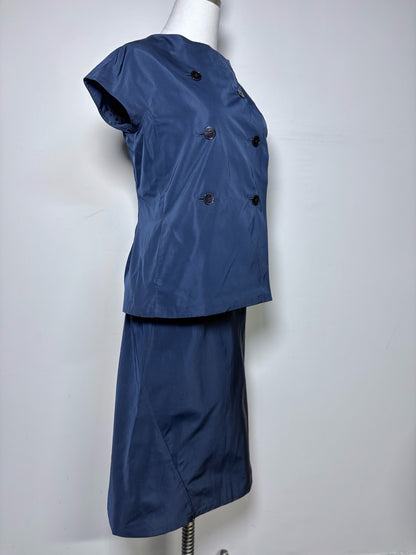 Women Size 36 (6 US) Jil Sander Navy Blue Solid Vintage Pre-owned 2 Piece Set