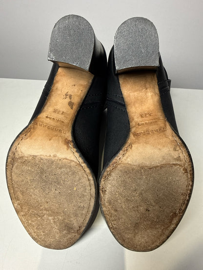 W Shoe Size 37.5 (7 US) Burberry Black Leather Shealring Lined Boots