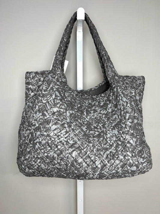 Falor Italia Woven Leather Pre-owned Gray Medium Purse