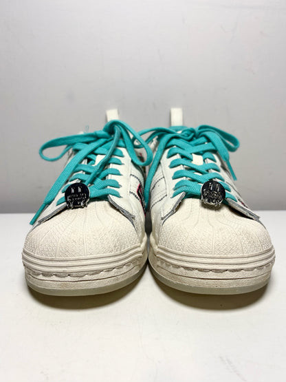 Men Shoe Size 10 Adidas Superstar x Arizona Iced Tea White & Teal Leather Pre-Owned Sneakers