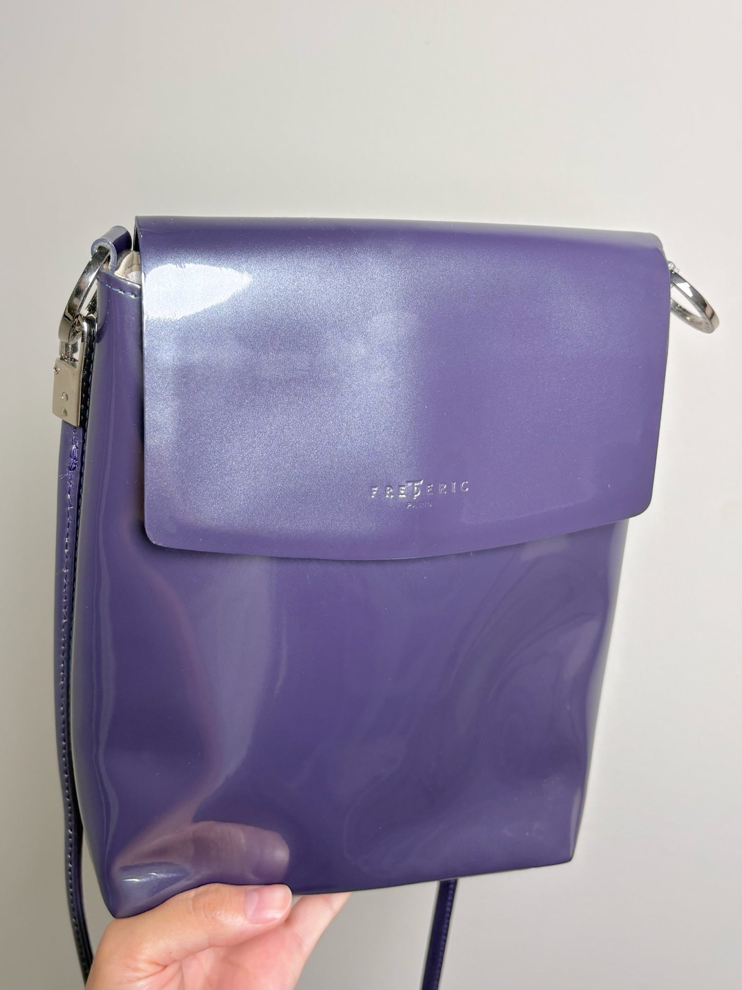 Frederic Paris Solid Patent Leather Small Purse